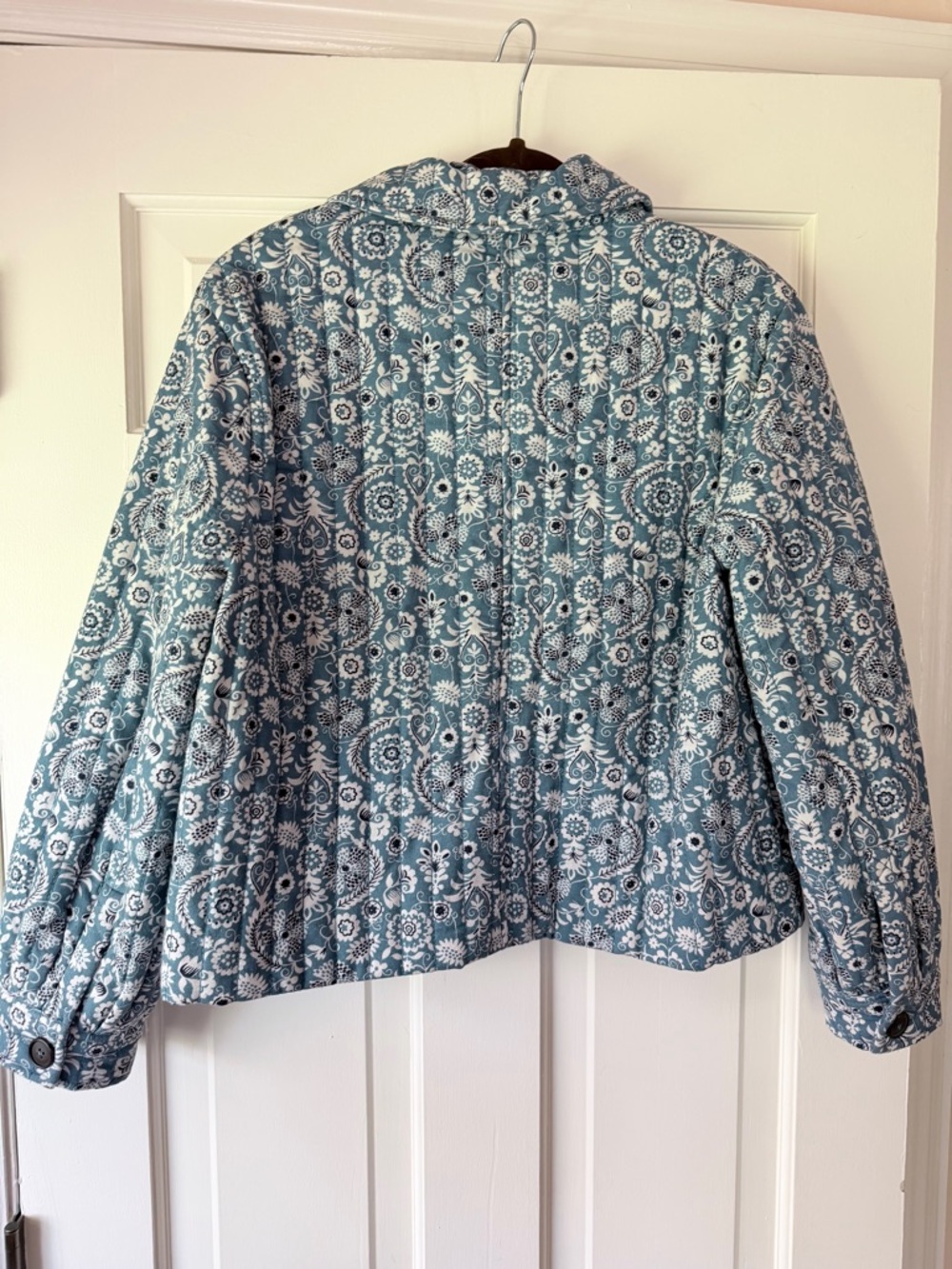Boden Blue-White Quilted Paisley Jacket - Picture 7 of 7